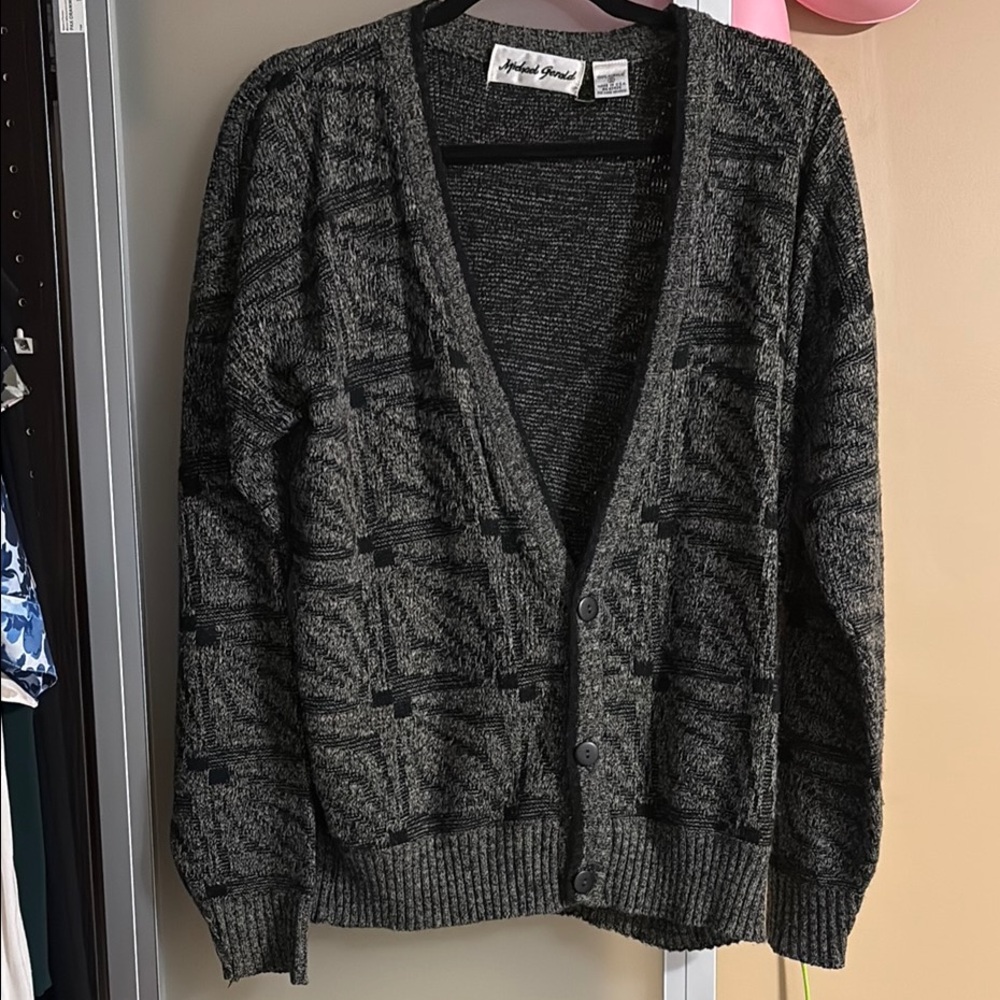 Michael Gerald Black Cardigan Sweater Size Small